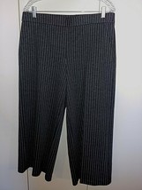 Roz &amp; Ali Ladies Gray Pinstripe Heavy Cropped PANTS-L-POLY/RAYON/SPANDEX-NWOT - £10.51 GBP