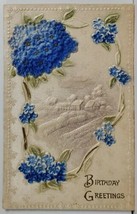 Happy Birthday Embossed Silk Applied Flower 1913 to Newark NJ Postcard Q18 - £5.55 GBP