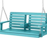Outdoor Hanging Porch Swing, 2 Seat Patio Swing Chair With Cup Holders, ... - $722.99