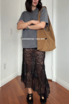 ZARA BNWT 2025. BLACK ASYMMETRIC SKIRT LACE. 6050/309/800 - $67.23