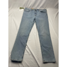 Goodfellow Mens Slim Straight Jeans Blue Stretch Medium Wash Denim Zip 4... - £12.38 GBP