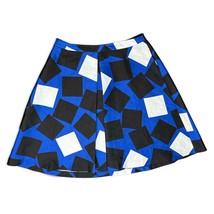 Lane Bryant Blue Black White Squares Geometric A-Line Pleated Full Skirt... - $24.29