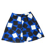 Lane Bryant Blue Black White Squares Geometric A-Line Pleated Full Skirt... - $450.92 MXN