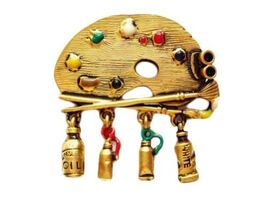 Women's Artist Paint Palette Pin Brooch Artistic Painter Art Teacher | - $11.60