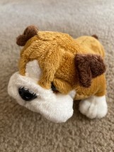 Ganz Webkinz Brown/White LIL&#39;KINZ BULLDOG Puppy Dog Plush  7&quot; - $14.01