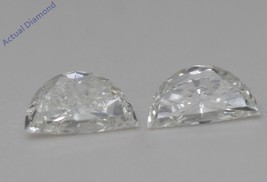 A Pair of Half Moon Natural Mined Loose Diamonds (0.6 Ct,H Color,VVS2 Cl... - £1,293.15 GBP