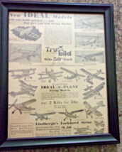 Ideal Models Wood Flying model kits Advertisment March 1934 Framed - £9.50 GBP