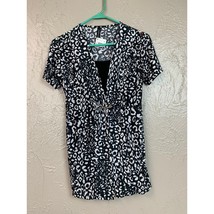 Jason Maxwell Women&#39;s Black White Animal Print Top Blouse Size Small USA... - $19.95