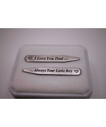 NIB Melix Collar Stays I Love You Dad ...Always Your Little Boy Sterling... - $8.54