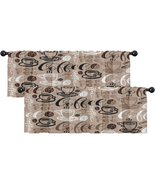 Emvency 2 Pack Valances Window Treatments Cartoon Coffee Blackout Brown ... - $18.08