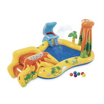 Intex Inflatable Kids Dinosaur Play Center Outdoor Water Park Pool w/ Slide - $80.99