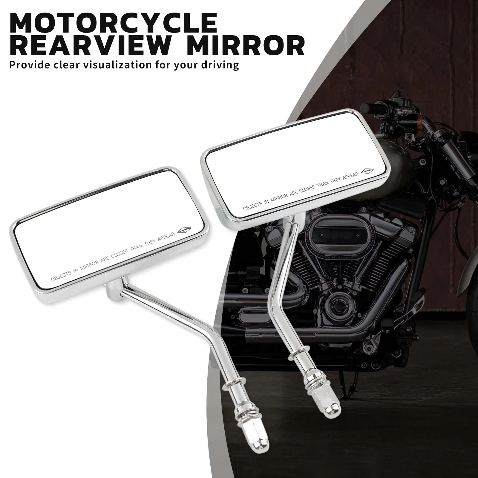 Black Chrome Rearview Mirror For Harley Sportster 883 1200 Iron 883 Softail Dyna - £27.81 GBP+