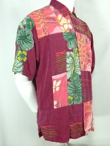 Mens Tommy Bahama Silk Hawaiian Shirt M Woven Tropical Design Copyrighted Print - $59.35
