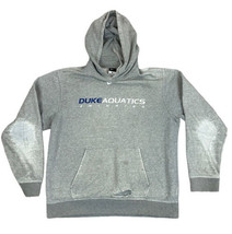 Nike Duke Aquatics Swimming Team Blue Devils Gray Hoodie MEDIUM Pullover Holes - £15.46 GBP