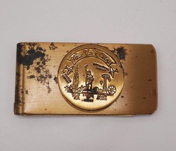 Metallo Fermasoldi Dollaro Segno Tonalità Oro New York City Souvenir - $36.57