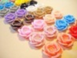 Flower Cabochons Resin Flatbacks Assorted Lot 18mm Flower Flat Backs 10/... - $1.24+