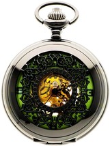 New Brand Mens Black Vintage Luminous Mechanical Pocket Watch + Chain - £53.90 GBP