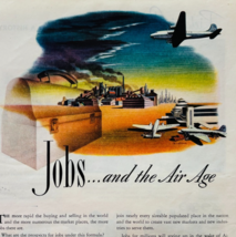 1944 Airline Jobs In The USA Advertisement Aviation Employment WW2 Era E... - $458.28 MXN
