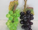 2 Bunches of Artificial Green &amp; Purple Grape Cluster  Fake Fruit Hanging... - $10.29