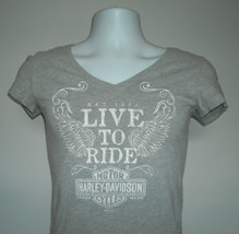 Harley Davidson Live to Ride Loess Hills Pacific Junction Iowa t shirt Womens XS - £19.80 GBP