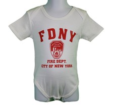 FDNY Baby Infant Screen Printed Bodysuit White - £17.91 GBP