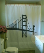 Printed Shower Curtain Golden Gate bridge San Francisco bay America Cali... - £71.11 GBP
