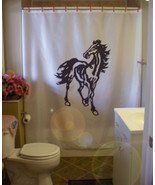 Printed Shower Curtain horse stallion mane gallop running epona equine b... - £71.11 GBP