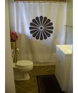 Printed Shower Curtain 16 petal chrysanthemum flower bloom floral nature... - £71.11 GBP