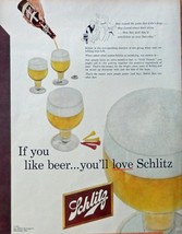 Schlitz Beer 50&#39;s Print ad. color Illustration. Scarce old ad. (they cussed the  - £14.03 GBP
