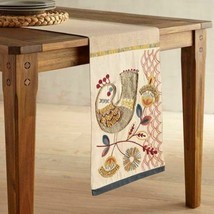 Pier 1 Imports Folksy Finch Birds Embroidered 13 x 72 Table Runner - £33.77 GBP