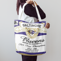 Baltimore Ravens Vintage Beer Label Canvas Tote Bag - $657.15 MXN