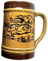 Vintage Nassau Bahamas Tankard-Souvenir Mug-Brown-Island of New Nassau 5.5 In - £20.39 GBP