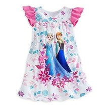 Disney Store Frozen Exclusive Anna and Elsa Nightshirt Nightgown Sz 4 - £19.97 GBP