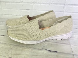 Skechers Seager Stat Scallop Natural Slip On Knit Sneakers Flats Shoes Size 10 - £35.72 GBP