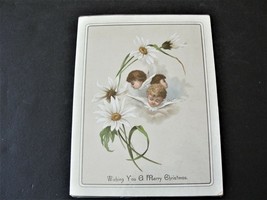 Wishing you a Merry Christmas, Flowers, Children&#39;s- Vintage Trade Card. - £4.87 GBP