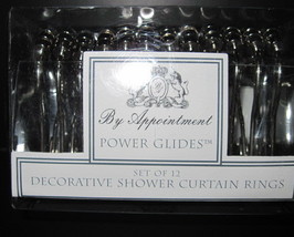 Twelve Decorative Shower Curtain Rings Power Glides by Appointment New - £23.10 GBP