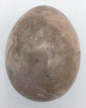 Polished Stone Egg Pink Rose Brown Paperweight 3&quot; - £23.73 GBP