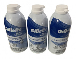 Gillette Foam Mousse Barbershop Fresh, 3 Cans, 11oz Each NEW Rare Discon... - $89.10