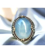 Vintage Style Moonstone Ring - Oval Iridescent Gemstone with Silver Size... - €22,30 EUR