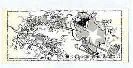 Harold Maples Custom Drawn Christmas in Texas Card Invitation to Pig Roast - £34.99 GBP