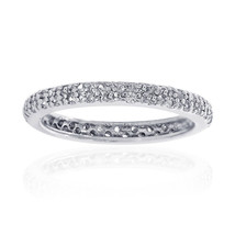 0.75 Carat Round Cut Cubic Zirconia Eternity Band Silver - £39.90 GBP