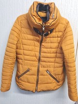 Zara Basic Yellow Puffy Jacket For Women Size Large - £24.71 GBP