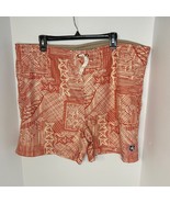 Nat Nast Sz Large Swim Trunks Board Shorts Men&#39;s Red Lined Drawstring Beach - $25.44 CAD