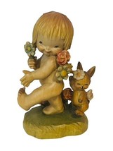Anri Ferrandiz Italy Hand Carved Figurine wood Vtg Signed RARE Naked Putti Bunny - £59.13 GBP