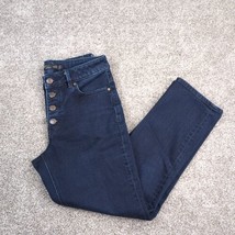 PrAna Jeans Women 4 Denim High Waist Exposed Button Fly Organic Cotton Blend - £19.65 GBP
