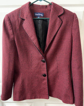 Evan Picone Blaze Womens Size 12 Red Black Houndtooth Acrylic Lined Professional - £14.43 GBP