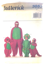 Butterick Sewing Pattern 3053 Costume Barney Dinasaur Size Adult XS-L - £19.21 GBP