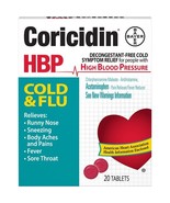 2 BOXES of Coricidin HBP *09/2025*Cold &amp; Flu Tablets, 20 ea - 40 total - $290.66 MXN