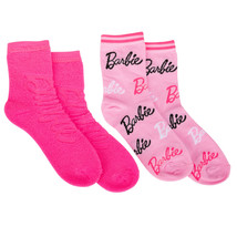 Barbie Logos Women&#39;s Crew Socks 2-Pack Pink - £15.62 GBP