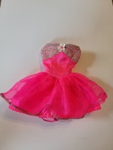 Barbie Dress Pink Silver Dance Ballet Ballerina Cute Doll Clothes - £4.73 GBP